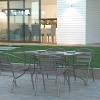Emma and Oliver 31.5" x 55" Rectangular Tempered Glass Metal Table with Umbrella Hole - 2 of 4