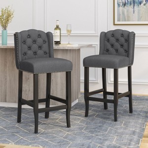 CAVINAS Dining Chairs Kitchen Chairs Set of 2 Counter Height Stools?Fabric Tufted Wingback Chairs for Kitchen - 1 of 4
