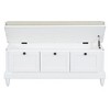 NicBex Storage Bench Modern Wooden Shoe Bench with 3 Drawers and Flip-up Padded Top for Mudroom, Entryway - 3 of 4