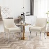 SEYNAR Modern Velvet Pleated Finish Back Dining Chair Set of 4 with Rear Handle - 3 of 4