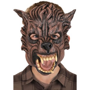 HalloweenCostumes.com One Size Fits Most   Adult Brown Wolfman Mask, Brown/White - 1 of 4