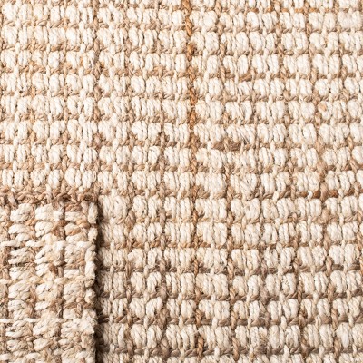 Ivory and Natural Handwoven Jute 3' x 5' Area Rug
