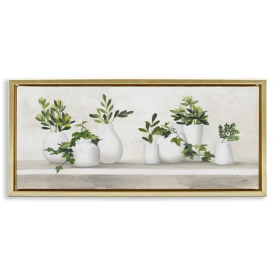 Stupell Industries Traditional Potted Cottage Plants, 31" x 14"