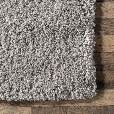 Silver Shag Runner Rug with Non-slip Backing, 2' 6" x 14'