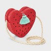 Girls' Strawberry Straw Crossbody Bag - Cat & Jack™️ Red: Woven Paper Straw, Zip Closure, Shoulder Strap, Structured Design - 2 of 4