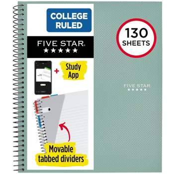 Five Star 130 Sheets College Ruled 1 Subject Spiral Notebook Sage