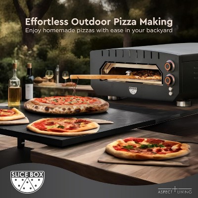 Aspect Living Slice Box Black Electric Outdoor Pizza Oven with Accessories