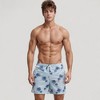 Anna-Kaci Swim Men's Quick-Dry Swim Trunks with Tropical Palm Tree Print and Elastic Drawstring Waist for Beach and Pool Comfort - 2 of 4
