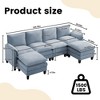 HYLEORY 100.79'' Width Modern Linen Flannel Fabric U-Shaped Sectional Sofa with Ottoman for living room - 3 of 4