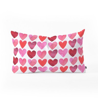 Amy Sia Heart Watercolor 26 X 16 Oblong Throw Pillow - Society6