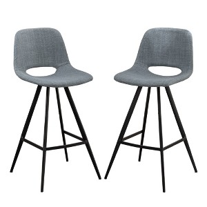 Ridstar Set of 2 Counter Height Stools For Dining Room & Counter-Gray - 1 of 4