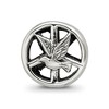 Black Bow Jewelry Dove & Peace Sign Cylinder Bead Charm in Antiqued Sterling Silver - 3 of 4
