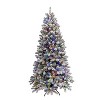 Holiday Bright Lights 1-2 Tree Christmas Tree, Full LED 450 ct Flock King Pine Color Changing - 7 ft. - 2 of 4