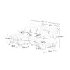 94.4" Chenille Modular L-Shaped Sectional Sofa with Bolster Armrests and Ottomans for Small Living Room - 4 of 4