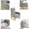 AENKYO 27.6" Modern Accent Rocking Chair, Deep Seat, High Backrest Lounge Armchair with Side Pockets for Living Room & Nursery, Gray - 4 of 4