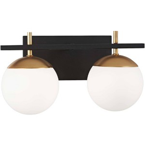 George Kovacs Alluria 8 1/2" High Black and Gold 2-Light Wall Sconce - 1 of 2