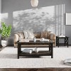Emma and Oliver Solid Wood Farmhouse Style Coffee Table with Storage Shelf - 2 of 4