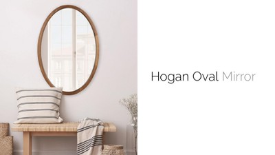 Hogan 24x36 White Oval Wood Framed Wall Mirror