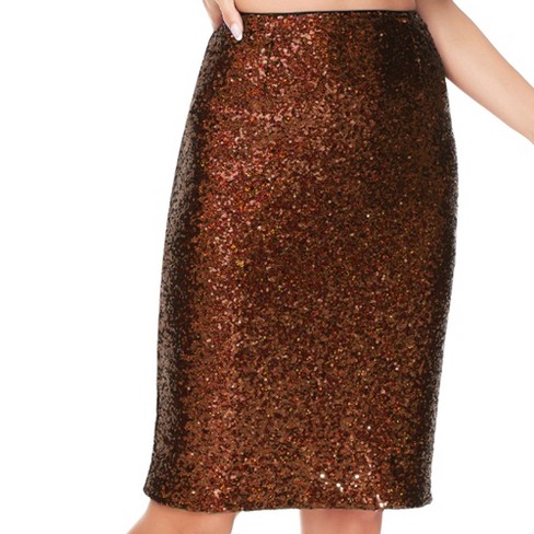 Brown glitter skirt shop