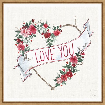 Amanti Art Love You I by Anne Tavoletti Canvas Wall Art Print Framed 22 x 22-in.