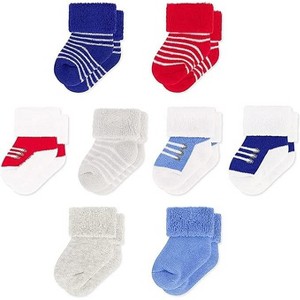 Rising Star Infant Socks for Baby Boys & Girls, Thick Cotton Terry Cuff Winter Warm Socks for Ages 0-12 months (Red/Gray/Blue) - 1 of 3