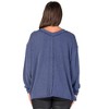 24seven Comfort Apparel Relaxed Fit Ribbed Knit V Neck Sweater Top - 3 of 4