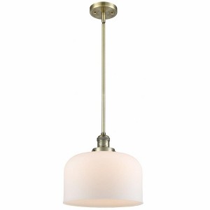 Bell - 1 Light Stem Hung Mini Pendant In Industrial Style-13 Inches Tall and 12 Inches Wide - 1 of 1