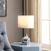 18.75" Retro Metal Table Lamp Silver - Ore International: Modern Bedside Illumination, Linen Shade, UL Listed - 2 of 3