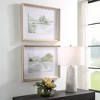 Uttermost Serene Lake Framed Prints Set of 2 – 26.25"H Watercolor Landscape Wall Art with Gray Washed Pine Frames - 3 of 4