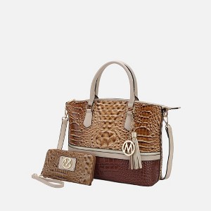 MKF Collection Autumn Croc-Embossed Tote & Wallet Set by Mia K - 1 of 4