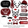 Big Dot of Happiness Prancing Plaid Holiday - Buffalo Plaid Christmas Photo Booth Props Kit - 20 Count - 2 of 4