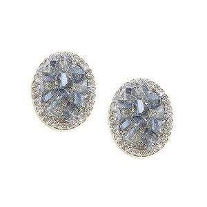 SOHI Women's Embellished Cluster Oval Stud Earrings - 1 of 4