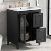 MAYEERTY Black Triangle Bathroom Cabinet Adjustable Shelf MDF Modern - 2 of 4