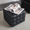 Modern Genuine Leather Ottoman,Tufted Ottoman,Square Ottoman,Footstool Ottoman Furniture,Ottoman For Living Room,Bedroom-Cuddlewood - 3 of 4