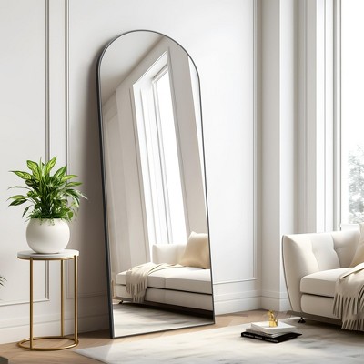Wooden Right-Angled Arch Full-Length Mirror