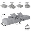 4 PCS Modern Oversized Modular Sofa, DIY Combination Sofa with 2 Ottomans, Tufted Sofa with Chenille Fabric Pillows-Baofuwish - 4 of 4