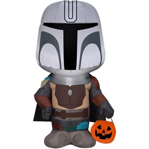 Star Wars Airblown Inflatable Halloween The Mandalorian Star Wars, 3.5 ft Tall, Black - 1 of 4