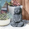 LuxenHome 16.3" LuxenHome Gray MgO Meditating Buddha Garden Statue - image 2 of 4