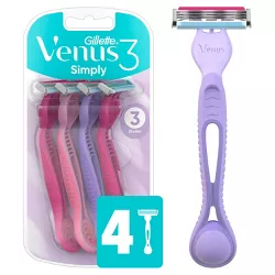 Venus Simply 3 Women's Disposable Razors - 4ct