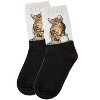 Memoi Women's Kitten Limited Edition Art Cotton Blend Crew Sock Light Gray 9-11 - 3 of 4