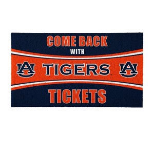Evergreen Come Back with Tickets Auburn University 28" x 16" Woven PVC Indoor Outdoor Doormat - 1 of 4