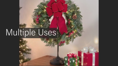 Adjustable Black Metal Christmas Stocking Tree Stand