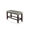Vynxaria Formal Classic Counter Height Bench Silver Finish, Faux Leather Tufted Upholstered Seat, Modern Farmhouse Style - 2 of 4