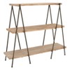 Olivia & May 51" Metal and Wood 3 Tier Shelf V Legs Brown: Industrial Style, Open Shelving Storage - 3 of 4