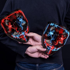 Mask, Halloween LED Mask, 2 Pcs, for Festival Cosplay, Halloween Costume, Masquerade Parties - 1 of 4