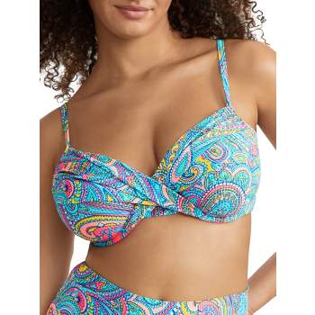 Sunsets Women's Printed Willa Ruffle Wire-free Bikini Top - 546p 40f/38g/36h  Seaside Vista : Target