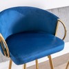 SKRAN 30 Inch Velvet Upholstered Bar Stools Set of 2 Counter Height Bar Chairs With Gold Legs and Chrome Footrest For Dining Room, Pub - 4 of 4