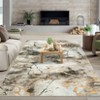 Abstract Modern Washable Low Pile Area Rug with Rubber Backing Foldable Stain Resistant Carpet for Bedroom Living Room - 2 of 4