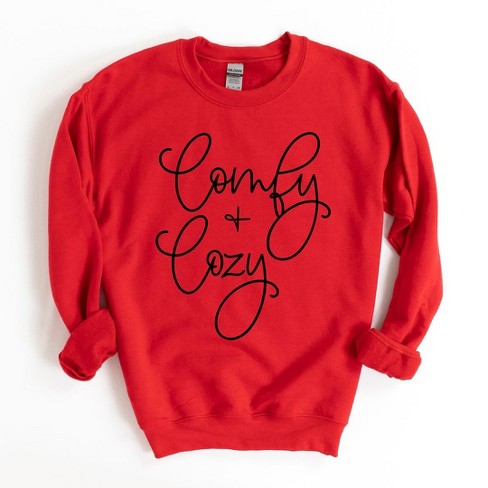 Simply Sage Market Women s Graphic Sweatshirt Comfy and Cozy Cursive 2XL Red