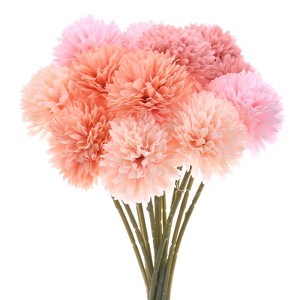 Unique Bargains Artificial Chrysanthemum Ball Flowers Real Touch 11 Inch 12 Pcs - 1 of 4